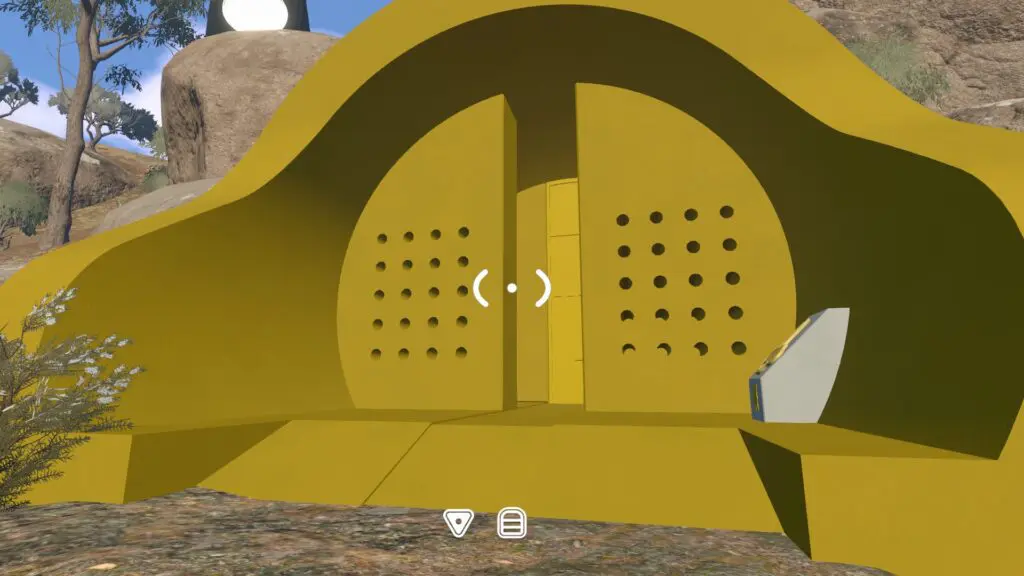 Yellow Tunnel entrance with the shaped key near its right-side access slot
